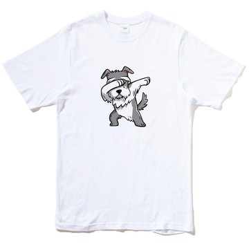 Schnauzer Dab 短袖T恤 白色 (現貨) 雪納瑞 潮T 班服 團體服 男裝 狗