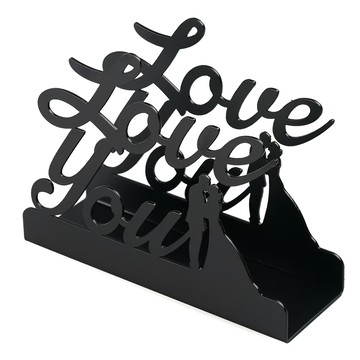 OPUS 東齊金工 歐式鐵藝愛情信件架 餐巾座 菜單架 鐵烤漆  經典黑  1個