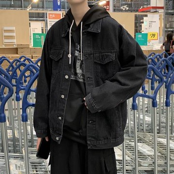 春秋季2023新款牛仔外套男潮流百搭寬松褂子潮牌ins加厚工裝夾克