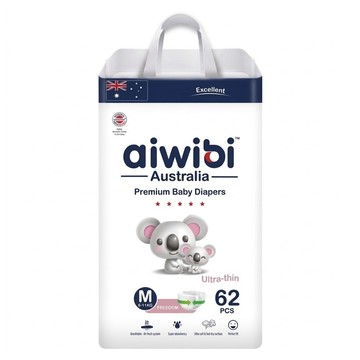 aiwibi 愛薇彼 零觸感瞬吸黏貼型尿布 6~11kg  M  62片