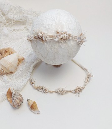 新生兒頭帶、貝殼頭帶、美人魚皇冠、貝殼髮帶、