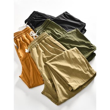 戶外山系！立體剪裁！春季外貿男士時尚運動松緊腰直筒寬松休閑褲