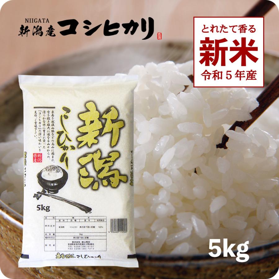 新米 5kg 新潟県産コシヒカリ お米 5キロ 令和5年産 こしひかり 産直 精米 白米