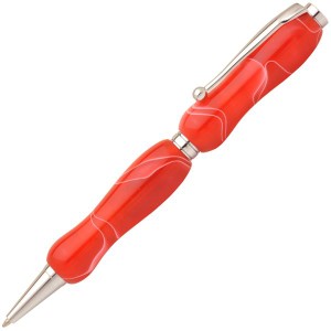 アクリルボールペン 文房具 〔チェリーレッド Red〕 クロスタイプ 芯：0.7mm 日本製 文具 オフィス用品 『Marble Pen』〔代引不可〕