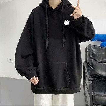 臺灣出貨 男女衕款 個性印花 套頭長袖帽T 加大尺碼M-8XL 秋冬款 外出休閒穿搭 學生上課百搭 圖案上衣推薦連帽上衣
