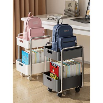書包置物架可移動放置神器兒童初中生書本收納筐桌下小推車收納架