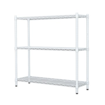 【dayneeds】輕型90x30x90公分三層烤漆波浪架白色