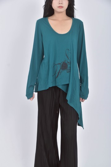 (S) baris and earth印花綠色長袖上衣