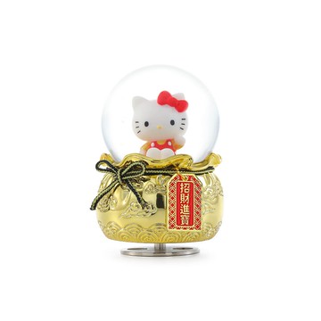 Hello Kitty 招財進寶御守 水晶球音樂盒生日聖誕交換禮物開店