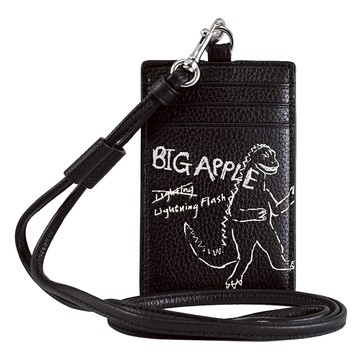 COACH CAO25 SKETCH REXY塗鴉印花證件掛帶夾.黑