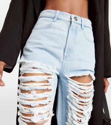 Dion Lee Distressed low-rise wide-leg jeans