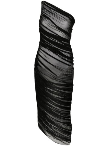 Norma Kamali - Diana asymmetric one-shoulder gown - women - Spandex/Elastane/Nylon/Spandex/Elastane/Polyester - S - Black