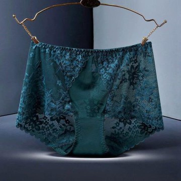 高腰蕾絲內褲女士性感無痕網紗透氣柔軟純棉襠有大碼三角褲頭純色