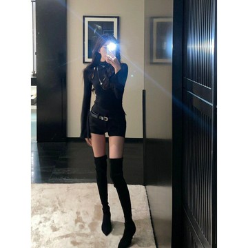 【瘦腿顯高】長筒靴 過膝靴 高筒靴 細跟靴 尖頭靴 絨面靴 秋冬新款 彈力套筒 加絨保暖 女士百搭