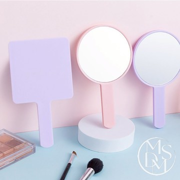 【MDMS】可愛手持化妝鏡 (6colors) 隨身便攜鏡子 方形手拿鏡 圓形桌上鏡 洗臉鏡 美妝鏡 補妝好物 M103