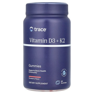 Trace, 維生素 D3 + K2 軟糖，草莓味，60 粒