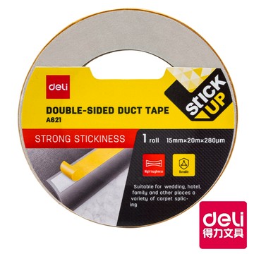 【Deli得力】雙面布膠帶/EA621/15mmx20｜得力旗艦店