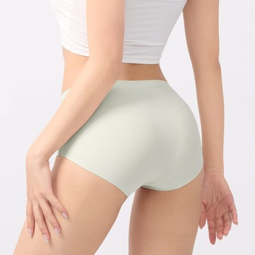 【透氣包臀】輕薄抗菌無痕內褲-中腰 - M / 冰灰綠
