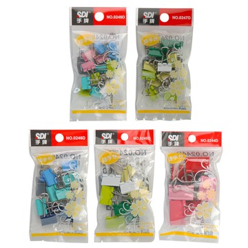 手牌SDI 隨手包彩色長尾夾(顏色隨機)-32mm/25mm/19mm/15mm/13mm