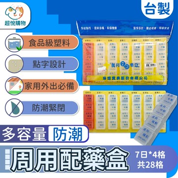 藥盒 保健置藥盒 7日份 28格 台灣製 PP材質 點字設計 SGS 認證 食品級