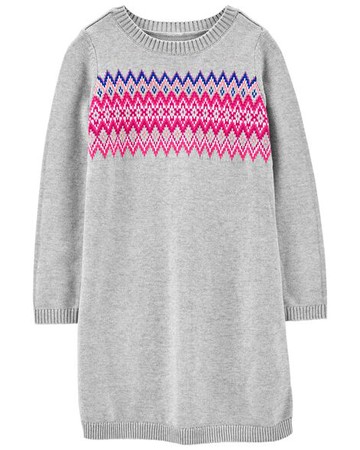 Kid Heather Fair Isle Print Dress