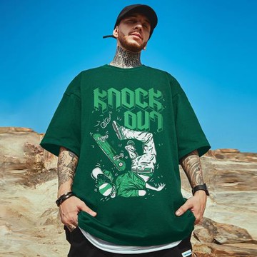 oversize重磅潮牌胖子男裝加肥加大碼國潮嘻哈寬松短袖體T恤半袖