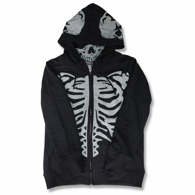 【d.i.a】スカル パーカーワンピ ノースリーブ ジッパー ドクロ Y2K スカルパーカー ドクロ パーカ SKULL BONE PARKA ロック