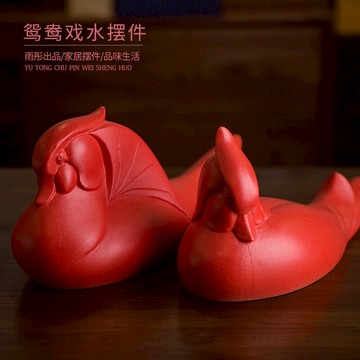 景德鎮陶瓷器擺件家居客廳臥室可愛裝飾手工鴛鴦擺設結婚禮物