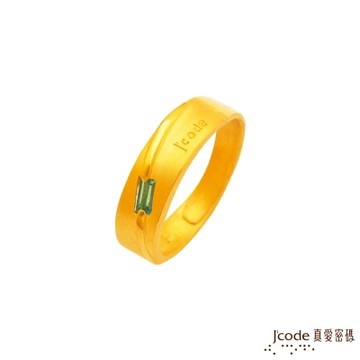 J code真愛密碼金飾 永恆不渝黃金/水晶男戒指