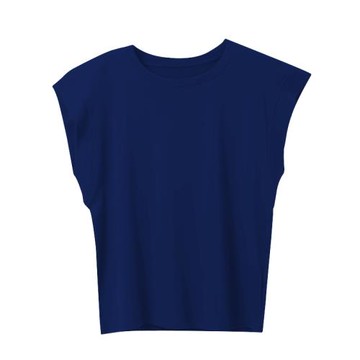 冰絲螺紋t恤女別致設計感小飛袖上衣夏季ins超火多巴胺短袖體恤衫