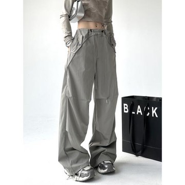 高腰登山褲女2025春秋季新款百搭速干降落傘褲休閑高個子寬松長褲