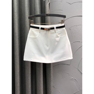 白色高腰西裝料短裙女2025年春夏新款時尚洋氣減齡A字半身包臀裙