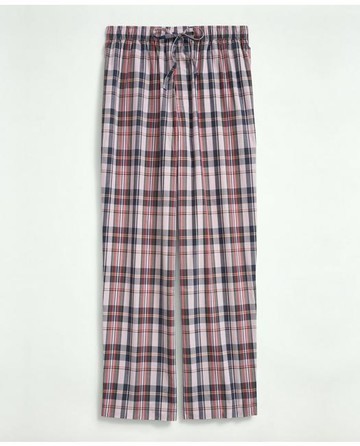 Brooks Brothers Men's Cotton Madras Lounge Pants | Pink/Navy | Size Large