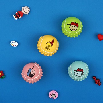【PEANUTS】史努比乳膠發聲玩具球(中)一組四入 (寵物玩具)