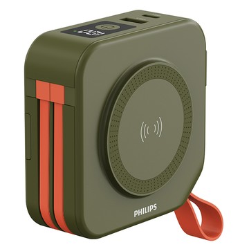 PHILIPS 飛利浦 十合一多功能行動電源 USB-A/USB-C  DLP4347C  墨綠色