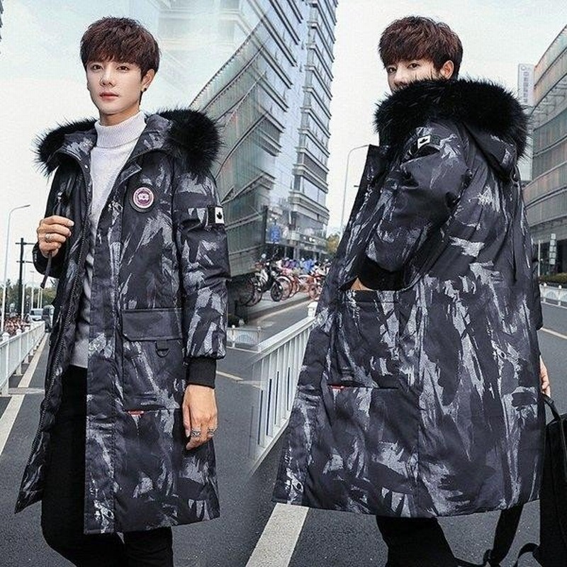 メンズロングダウンコート秋冬用 ファー付き 迷彩柄 カモフラ 中綿ダウンジャケット 秋冬 厚手 ジャンバー フード付き 防寒防風 スリム 通販 Lineポイント最大0 5 Get Lineショッピング
