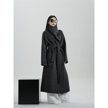 SRYSAME高級感氣質羊毛大衣長款毛呢外套呢子外套女裝秋冬季冬裝