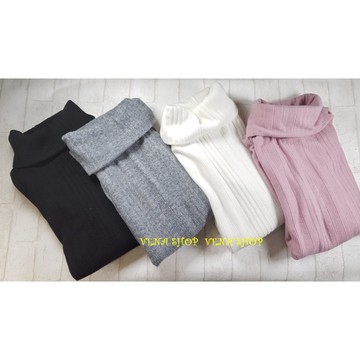 高領長袖針織衫 高領長袖上衣 女裝上衣 舒適保暖 黑色 現貨