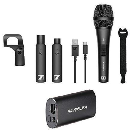 Sennheiser XSW-D VOCAL SET XS1 Dynamic Microphone with RAVPower Luster 6700mAh Charger ＆ Fastener Straps 10-Pack Bundle