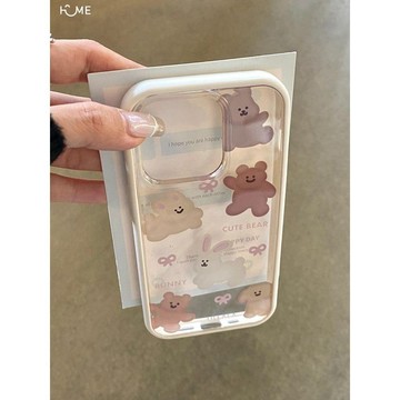 卡通兔子小熊蘋果13手機殼iPhone15可拆卸14二合一12promax創意11