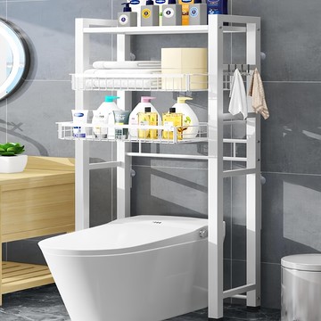 德利生活 鐵藝網籃置物架 抽屜款 二層 白色 浴室收納  1個