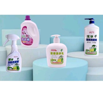 💞買下去💞家庭經濟組💕🌸白櫻花🌸天然植物洗衣精4公升➕環保洗碗精1公升➕環保浴厠清潔劑0.5公升➕🌷白玫瑰🌷環保洗手乳
