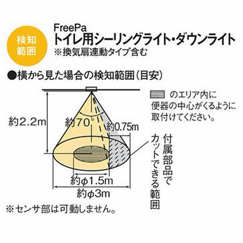 パナソニック LEDダウンライト トイレ用 FreePa換気扇連動型 拡散 埋込