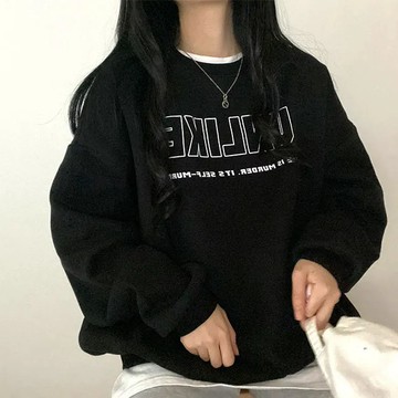 Vuja de 大學t 薄衛衣 美式復古 ins 風衣服 簡約百搭 秋冬 長袖上衣 刷毛 oversize 寬鬆顯瘦