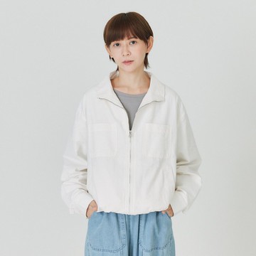 【Simply Yours】鬆緊下擺立領外套 白F