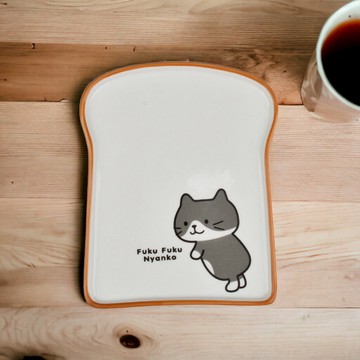 短腿貓吐司盤【3款可選】 吐司造型陶瓷盤 吐司盤 盤子 餐盤 餐具 器具 早餐盤 麵包盤 點心盤 陶瓷盤 造型盤 托盤