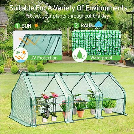 VIVOSUN Portable Mini Green House 94.5x36x36-Inch Tunnels, PE Cover with Roll-up Zipper Door, for Indoor Outdoor or Garden Plant Growing