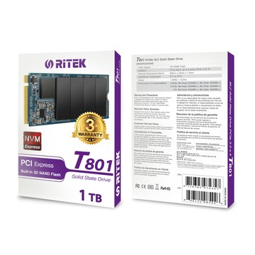 RITEK錸德T801 1TB M2 2280/PCI-E SSD固態硬碟