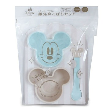日本製 迪士尼 嬰兒食品小碗套裝-薄荷 2入組 附蓋 附湯匙 副食品調理＊夏日微風＊