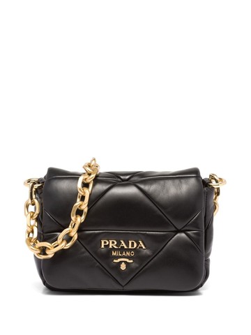 Prada - System Patchwork shoulder bag - women - Leather - OS - Black